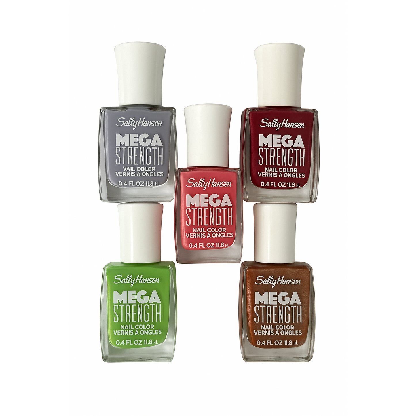 (5-pack) Sally Hansen Mega Strength Nail Polish Bundle