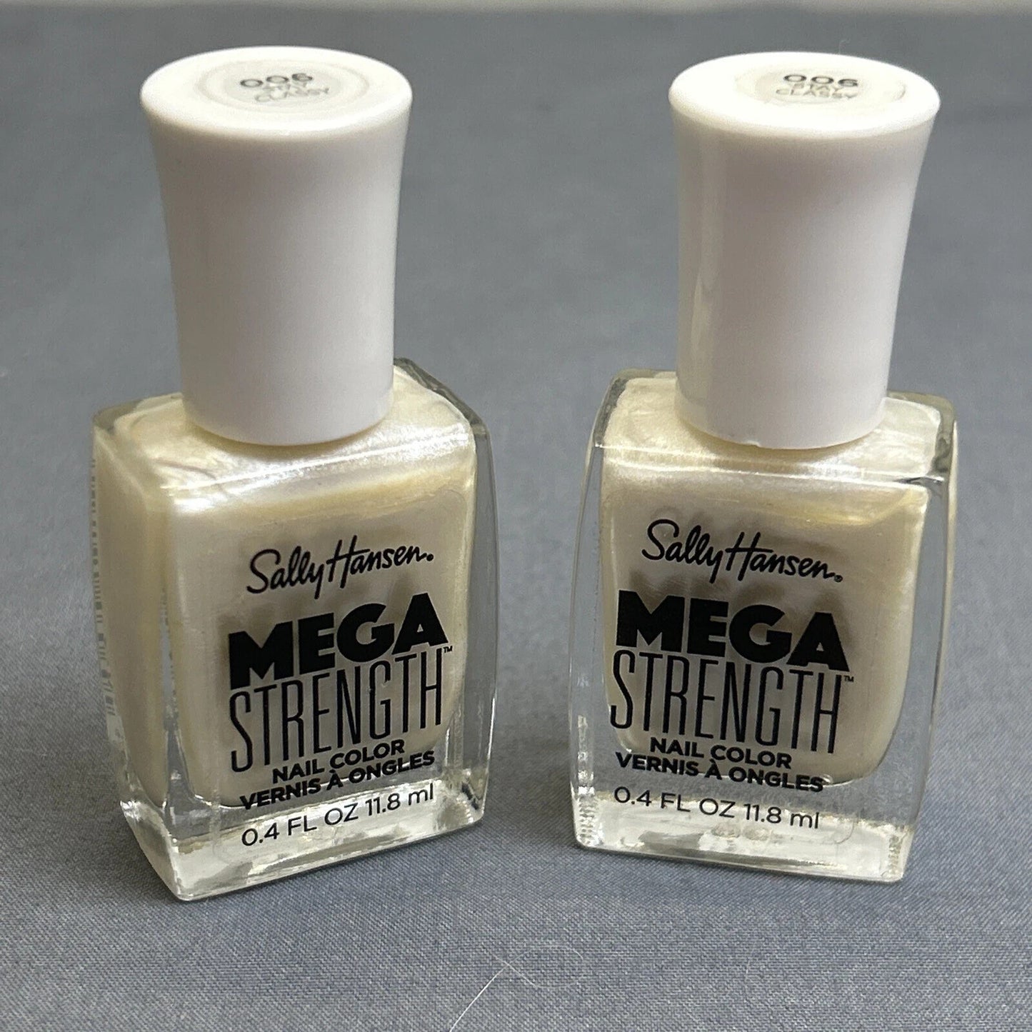 (2-pack) Sally Hansen Mega Strength Stay Classy 006 Nail Polish, Pearl White