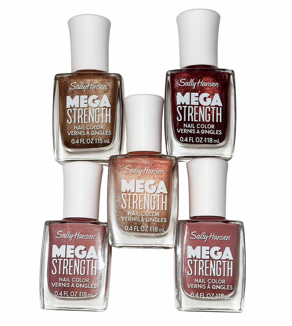 (5-pack) Sally Hansen Mega Strength Nail Polish Bundle