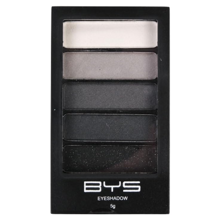 BYS Women's 5-Piece Eye Shadow Palette, Black Steel Eye Pigments., 0.17 Ounce (Pack of 1)
