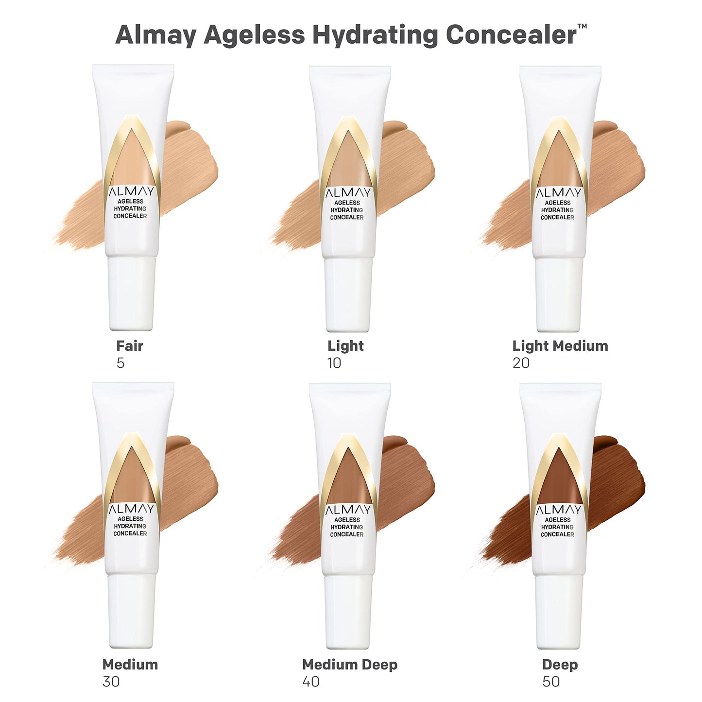 Almay Ageless Hydrating Liquid Concealer, Natural Finish, 005 Fair, 0.37 fl oz