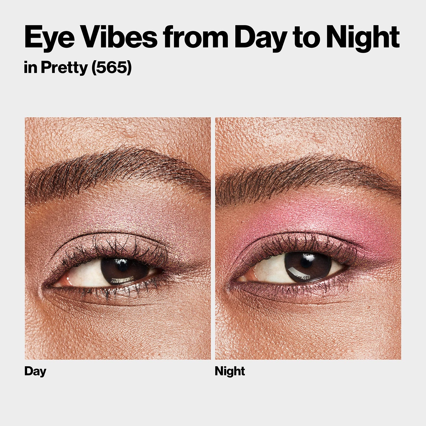 REVLON ColorStay Day to Night Eyeshadow Quad, paleta de sombras de ojos de larga duración con tonos de transición y tacto suave, a prueba de pliegues y manchas, 565 Pretty, 0.16 oz