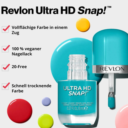 Revlon Ultra HD Snap Vegan Glossy Nail Polish, 001 Early Bird, 0.27 fl oz