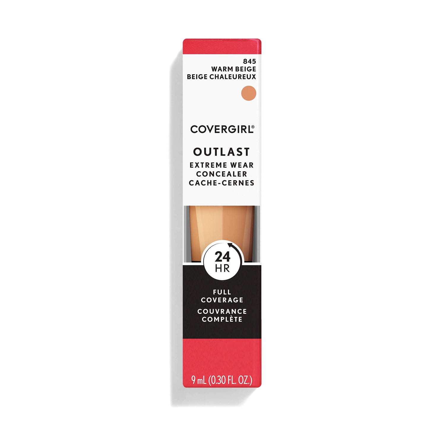 COVERGIRL Outlast Extreme Wear Concealer, Warm Beige, .3 fl oz, Full Coverage