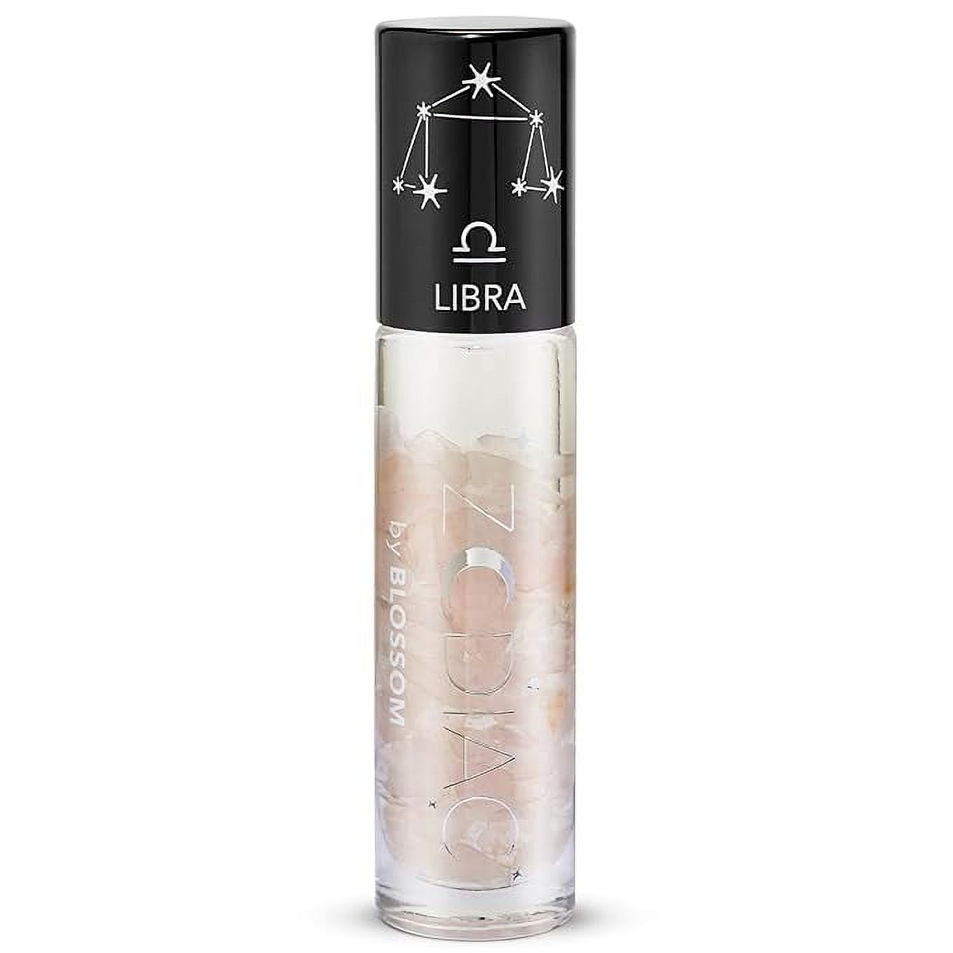 Blossom Zodiac Sign Vanilla Scented Moisturizing Roll-On Lip Gloss with Crystals, Made in USA, 0.20 fl. oz./5.9ml, Libra