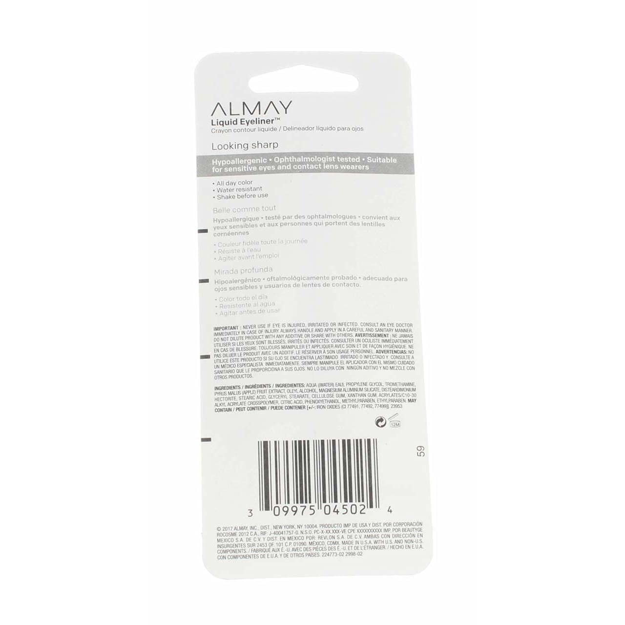 Almay Liquid Eyeliner Pen, Water Resistant and Long Wearing, 222 Brown