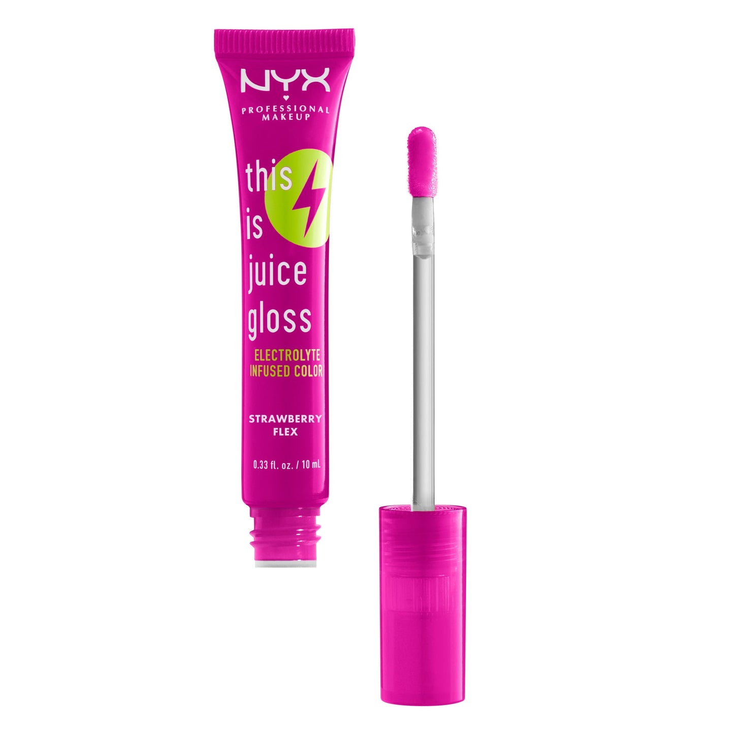 NYX Professional Makeup This Is Juice Gloss, Hydrating Lip Gloss , Strawberry Flex, 0.33 fl oz