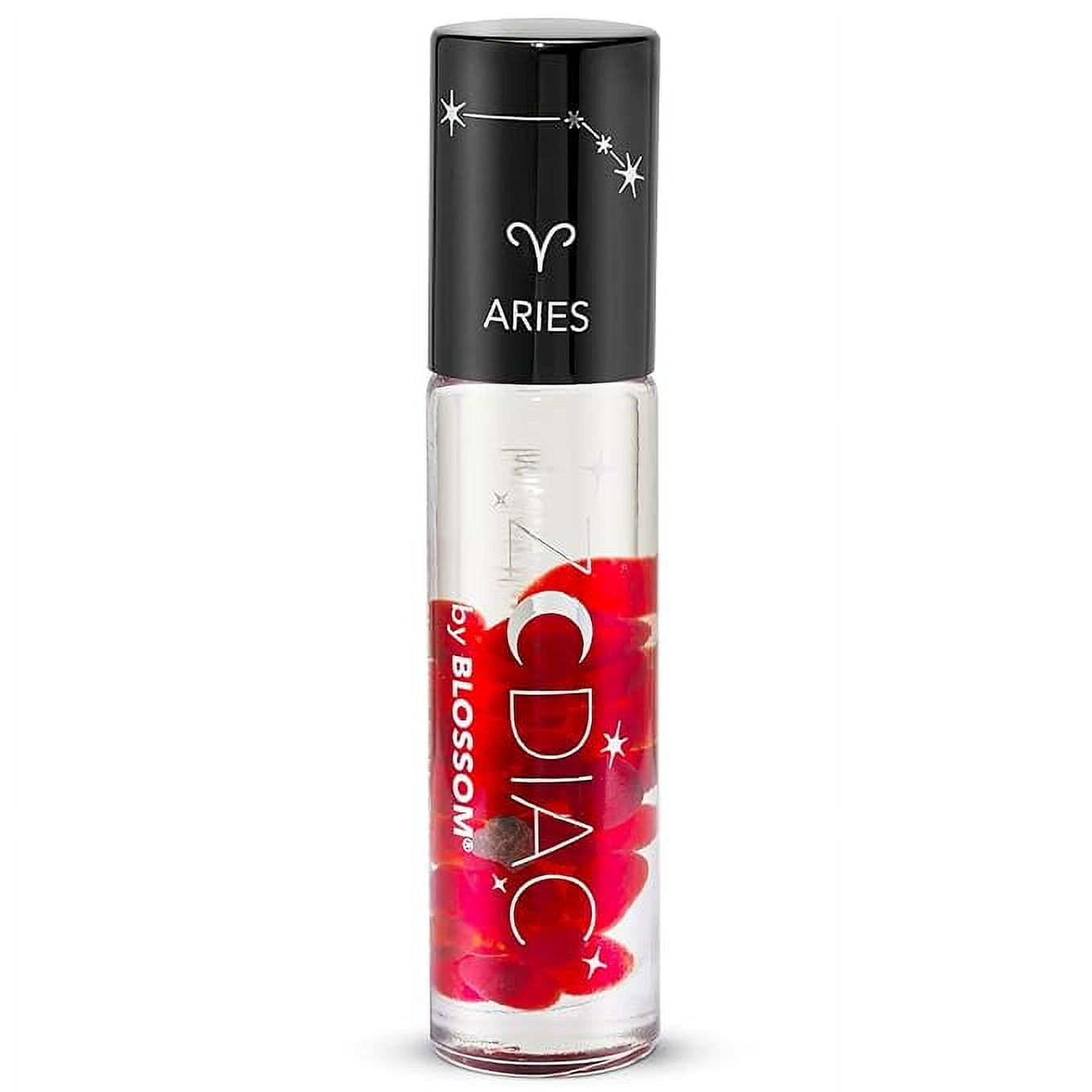 Blossom Zodiac Sign Vanilla Scented Moisturizing Roll-On Lip Gloss with Crystals, Made in USA, 0.20 fl. oz./5.9ml, Aries