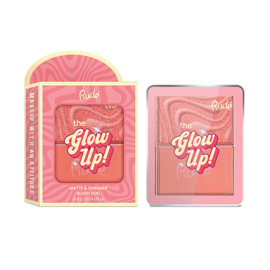 RUDE The Glow Up! Matte & Shimmer Blush Duo