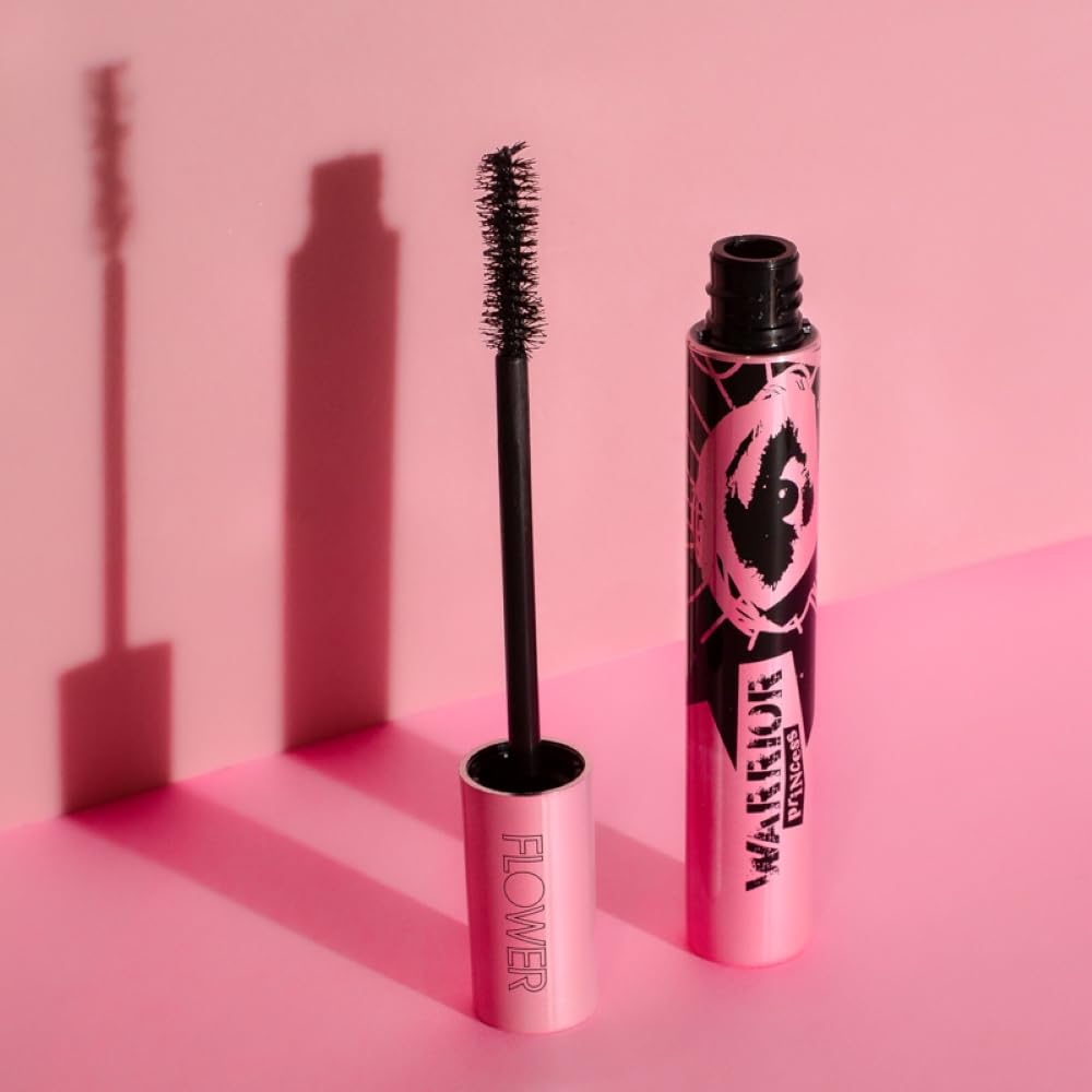 FLOWER BEAUTY Warrior Princess Mascara, Extra Length & Definition (Royal Black)