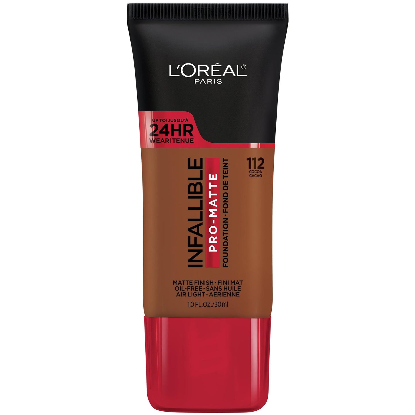 L'Oreal Paris Infallible Pro-Matte Liquid Foundation Makeup, 112 Cocoa, 1 fl oz