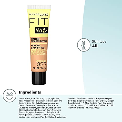 Maybelline fit me tinted moisturizer liquid face tube all skin types