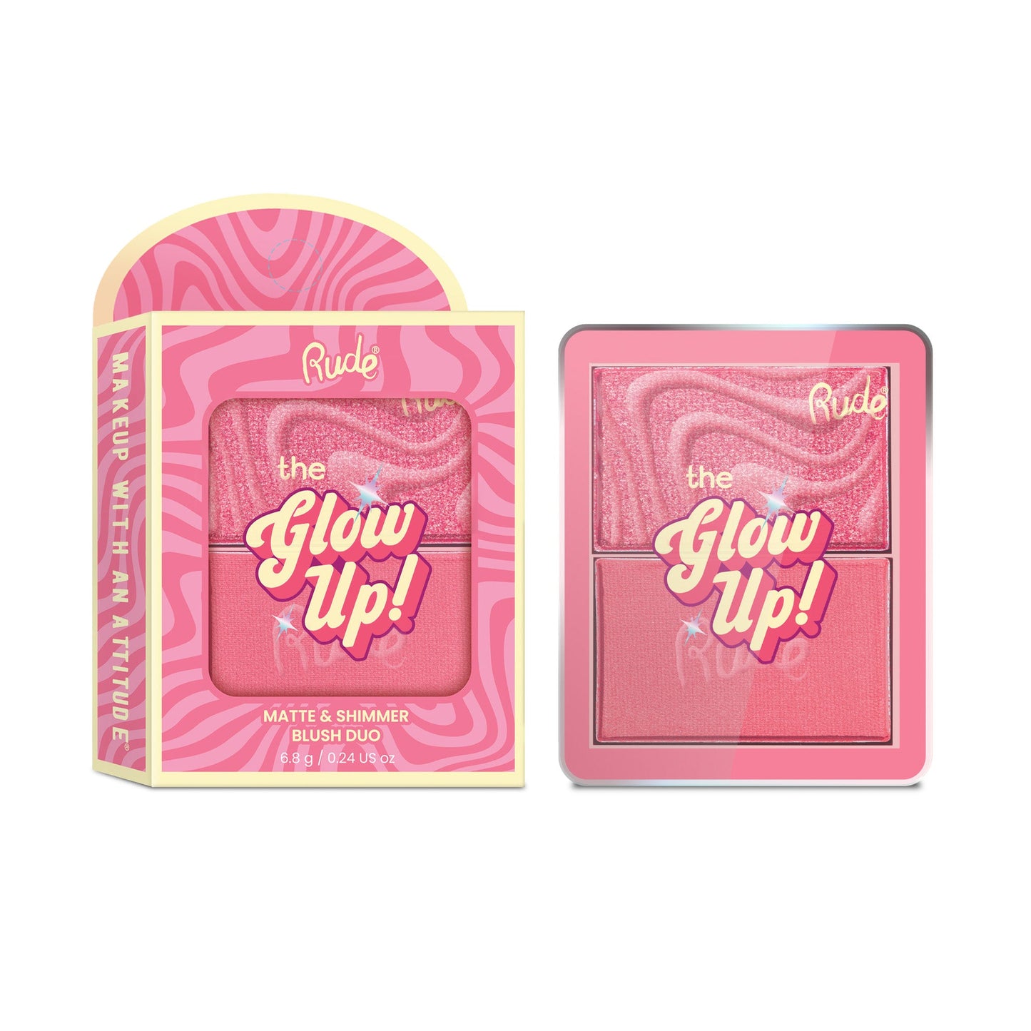 RUDE The Glow Up! Matte & Shimmer Blush Duo