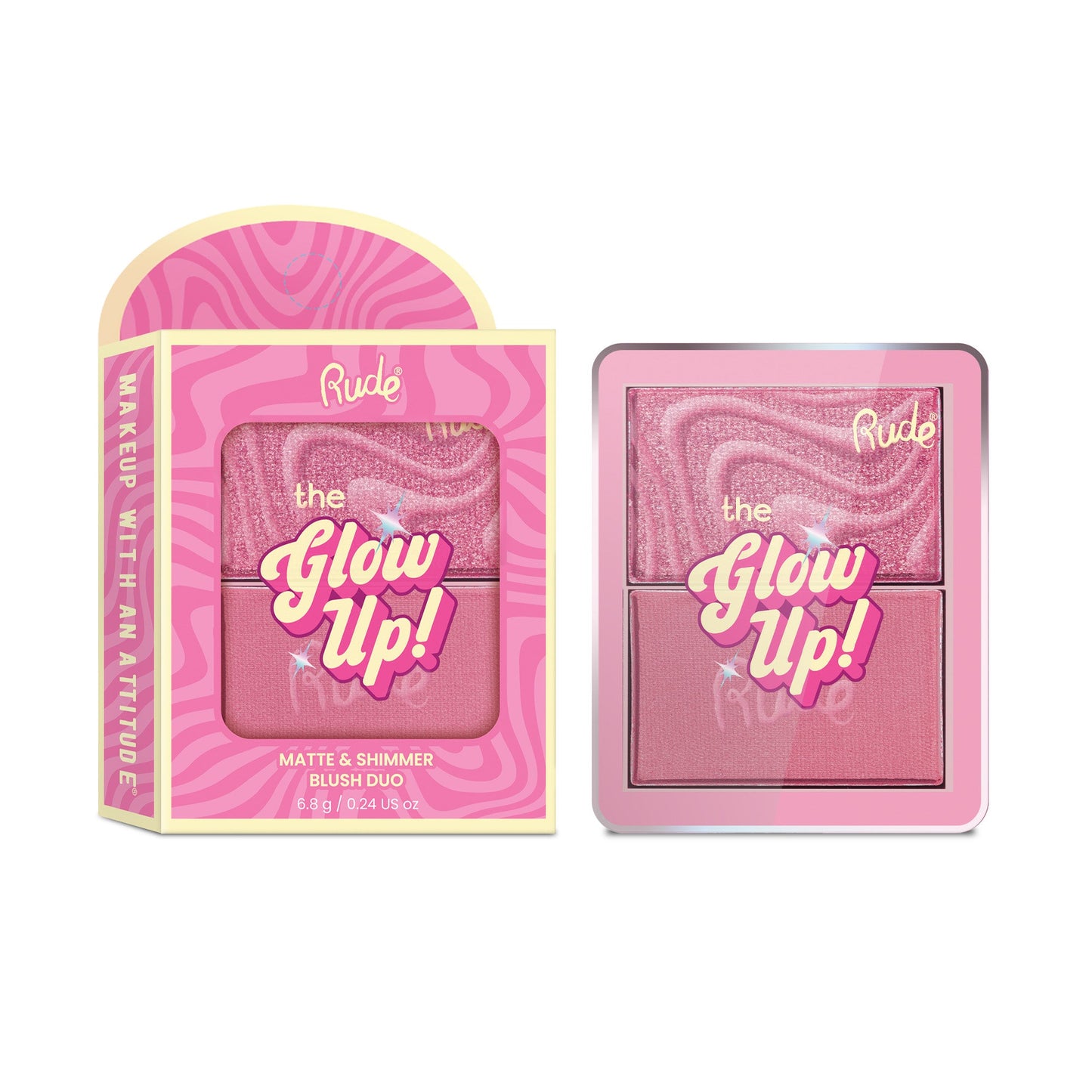 RUDE The Glow Up! Matte & Shimmer Blush Duo