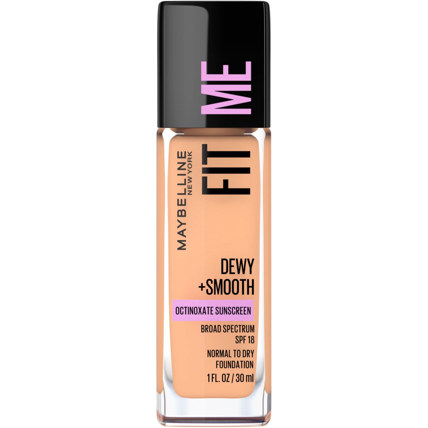 Maybelline Fit Me Dewy + Smooth Liquid Foundation Makeup with SPF 18, Buff Beige, 1 fl. oz.
