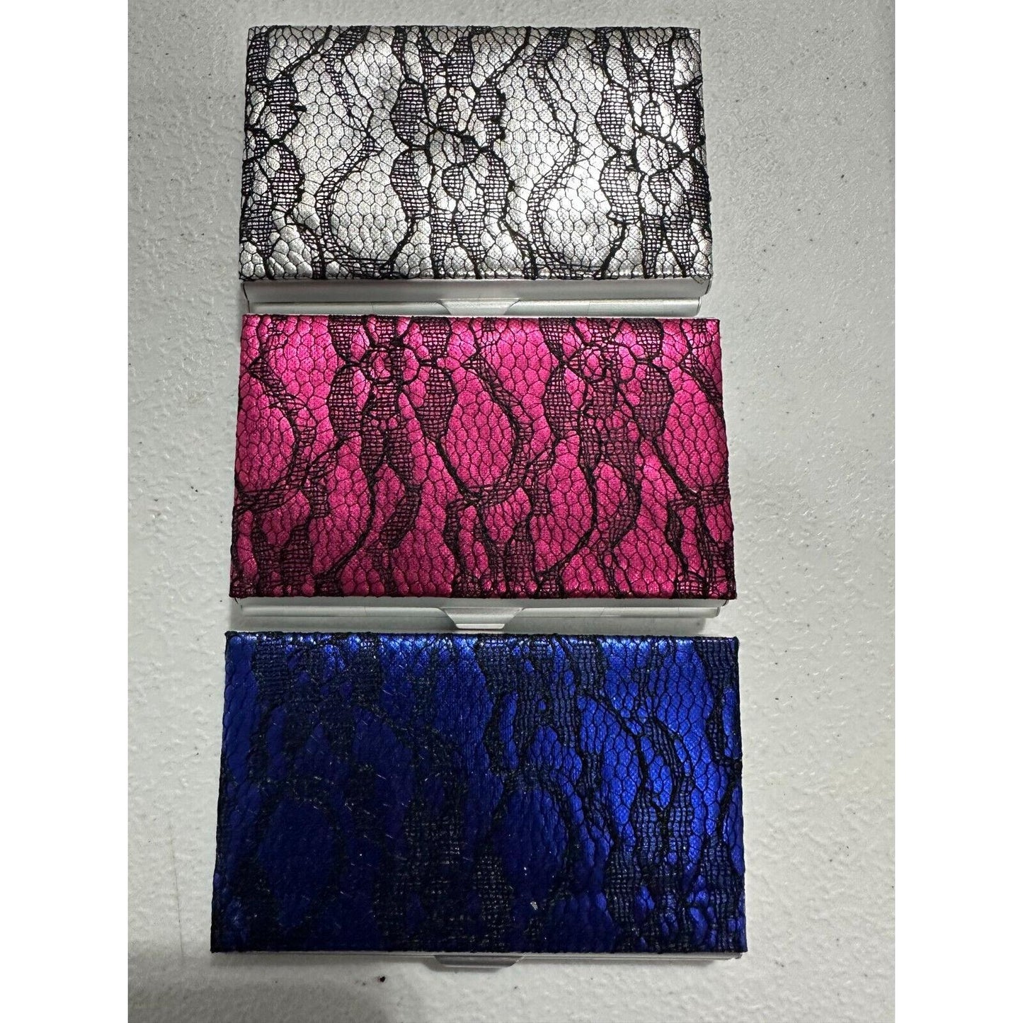 (3) PROFUSION Compact Mirror EYE SHADOW PALETTES 12 Colors (Pink, Blue, Silver)