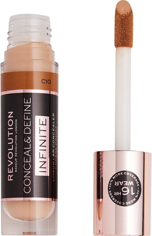 Makeup Revolution Conceal & Define Infinite XL Concealer - C10 (medium skin tones w/ golden undertone)