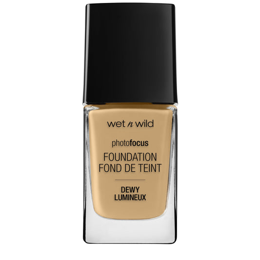 Wet n Wild Photo Focus Dewy Liquid Foundation Makeup, Cream Beige, 1.0 fl oz