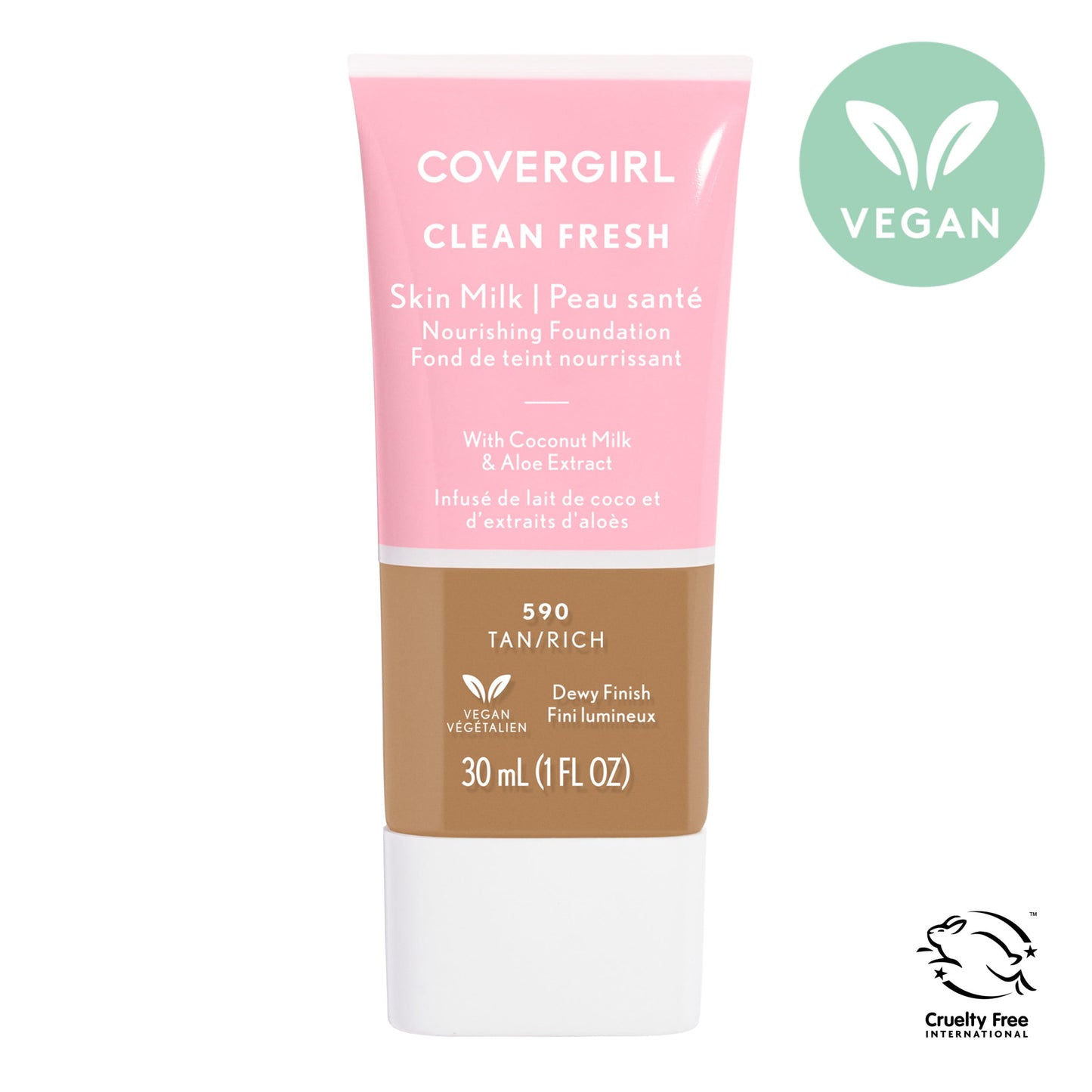 COVERGIRL Clean Fresh Skin Milk, Clean Vegan Formula, Tan/ Rich, 1 fl oz