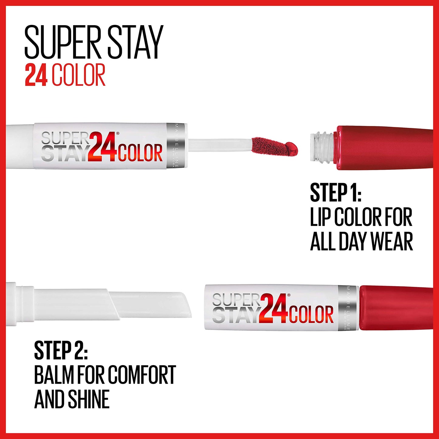 Maybelline SuperStay 24 2-Step Liquid Lipstick Makeup, Firmly Mauve, 1 kit