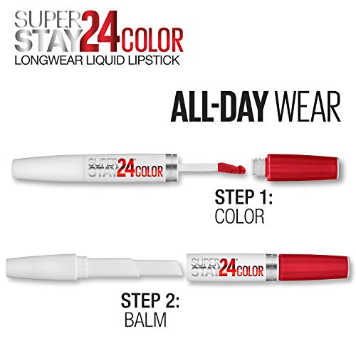 Maybelline SuperStay 24 2-Step Liquid Lipstick Makeup, Firmly Mauve, 1 kit