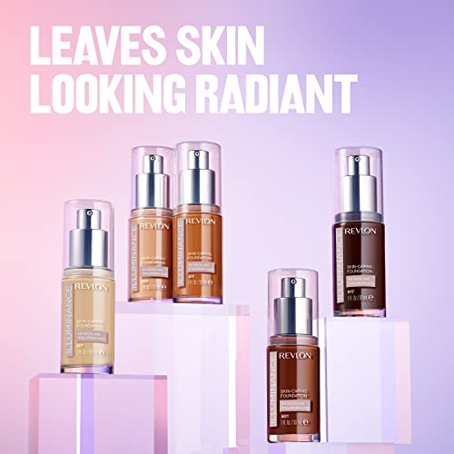 Revlon Illuminance Skin-Caring Liquid Foundation, Hyaluronic Acid, Hydrating and Nourishing Formula with Medium Coverage, 609 Sienna, 1 fl oz