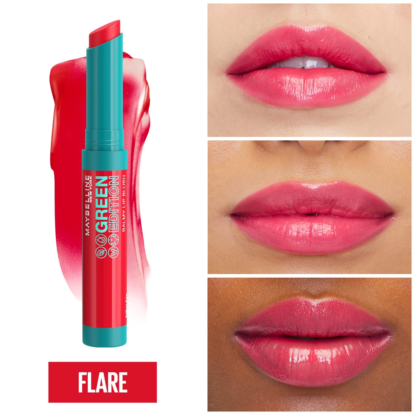 Maybelline Green Edition Balmy Lip Blush, Flare, 0.06 oz.
