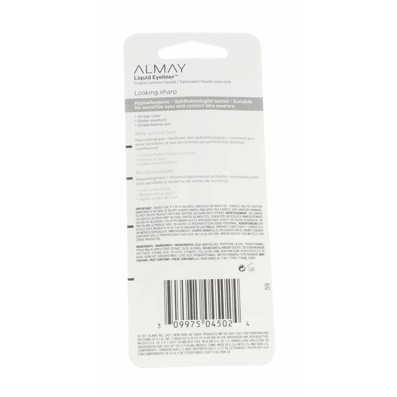 Almay Liquid Eyeliner Pen, Water Resistant and Long Wearing, 222 Brown