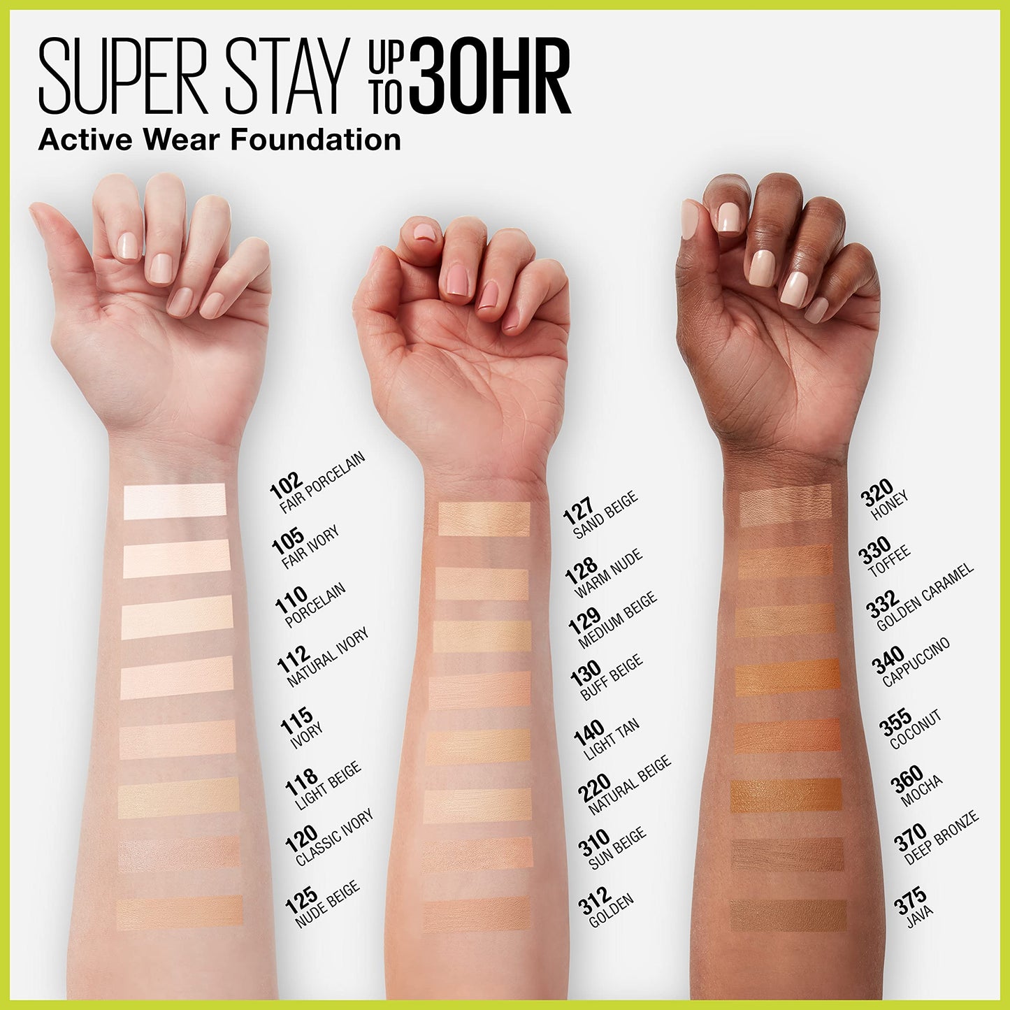 Maybelline Super Stay Liquid Foundation Makeup, Full Coverage, 118 Light Beige, 1 fl oz