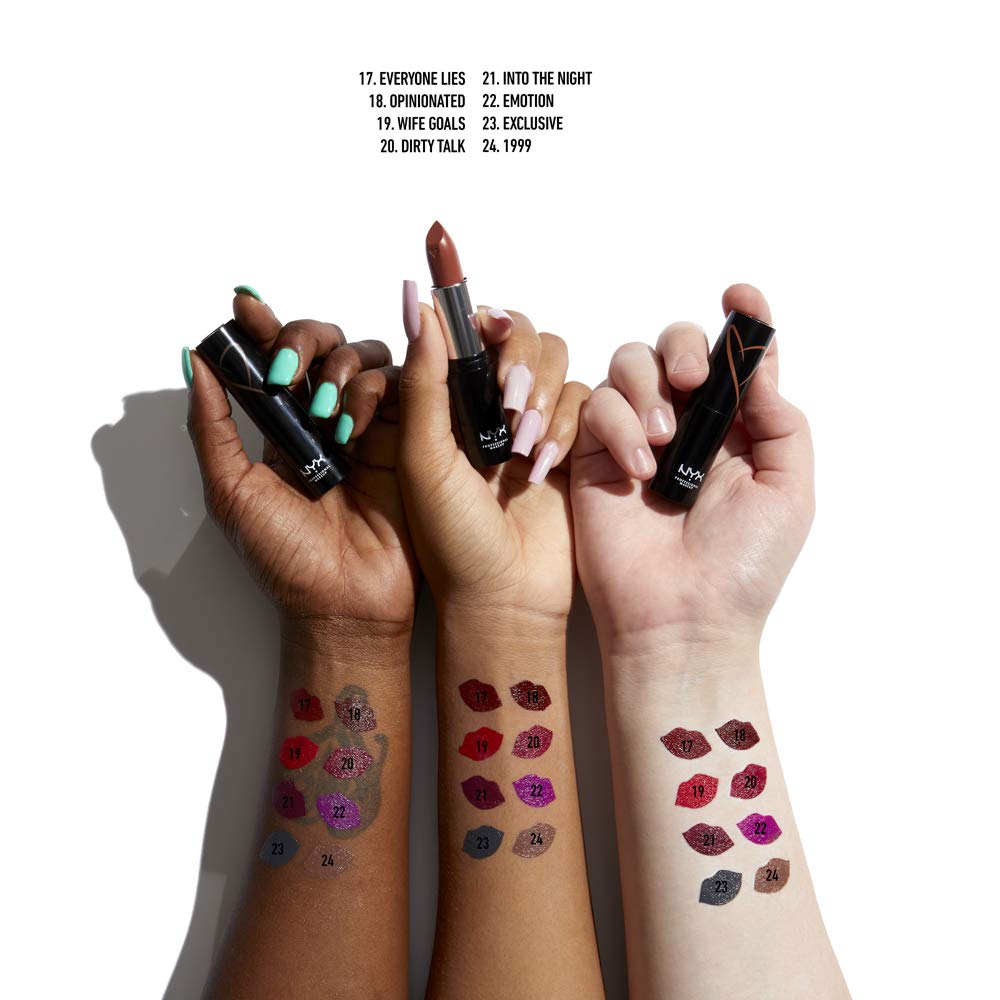 NYX Professional Makeup Shout Loud Hydrating Satin Lipstick with Mango & Shea Butter, Dirty Talk