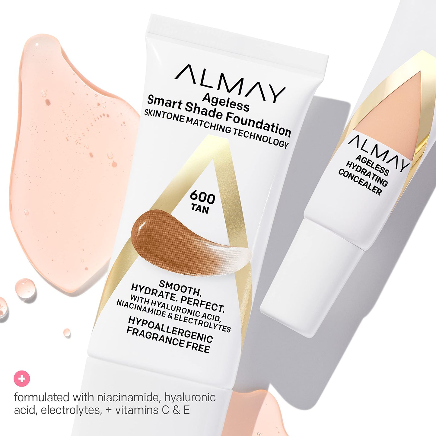 Almay Ageless Hydrating Liquid Concealer, Natural Finish, 005 Fair, 0.37 fl oz
