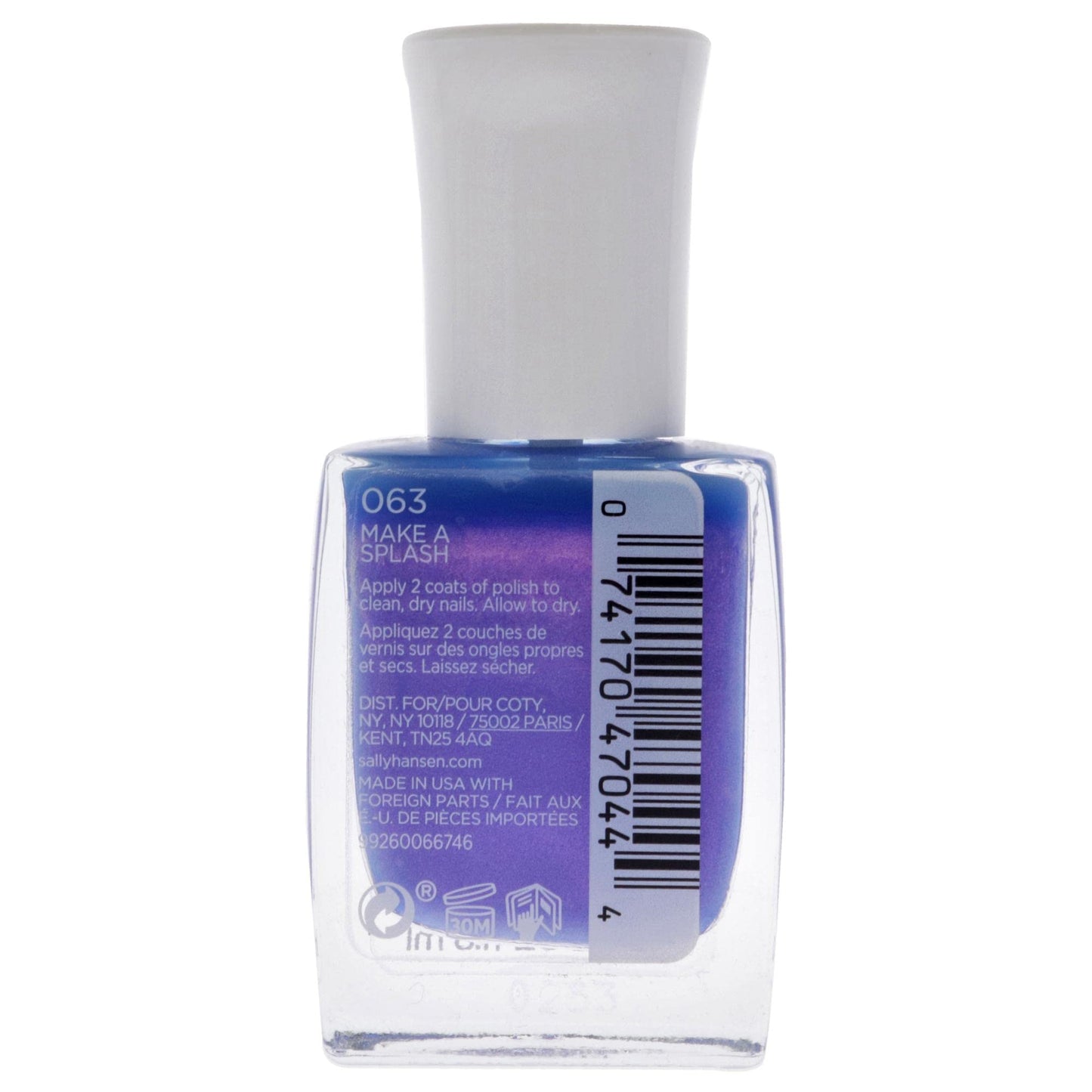 (Paquete de 2) Esmalte de uñas Sally Hansen Mega Strength - 063 Make A Splash 0.4 oz