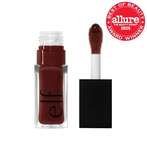 e.l.f. Glow Reviver Lip Oil, Hot as Fudge, 0.25 fl oz