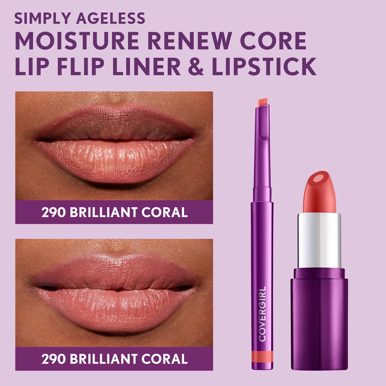 CoverGirl Simply Ageless Lip Flip Liner - Long Lasting  - Brilliant Coral