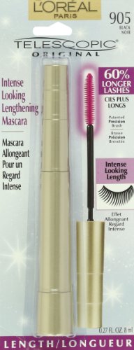 L'Oreal Paris Telescopic Original Washable Intense Lengthening Mascara, Black, 0.27 fl. oz.