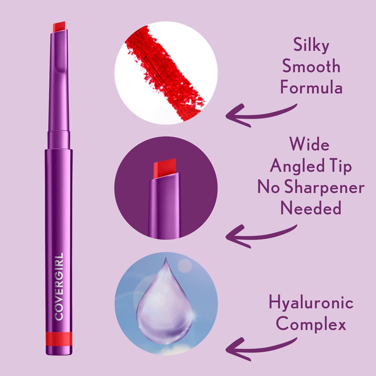CoverGirl Simply Ageless Lip Flip Liner - Long Lasting Lip Liner - Darling Mocha