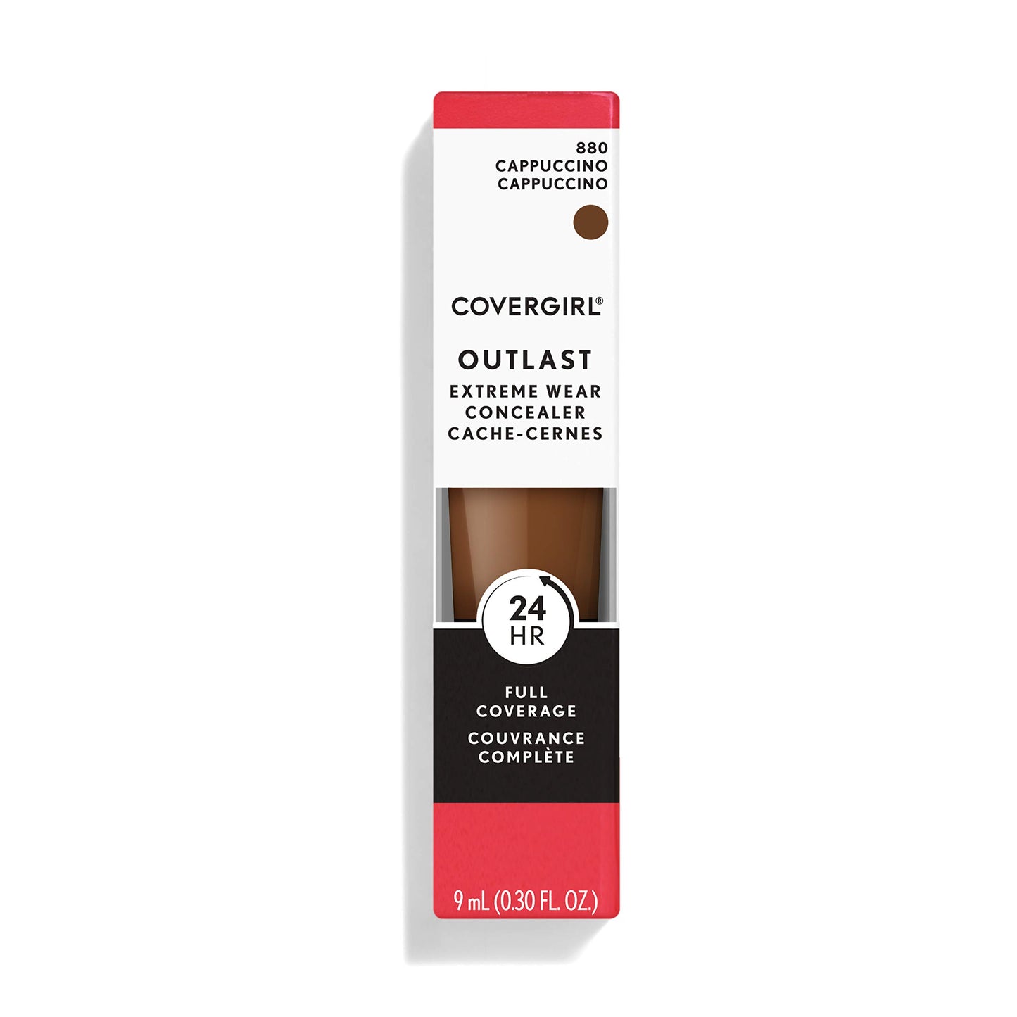 COVERGIRL Outlast Extreme Wear Concealer, Cappuccino, .3 fl oz, Full Coverage