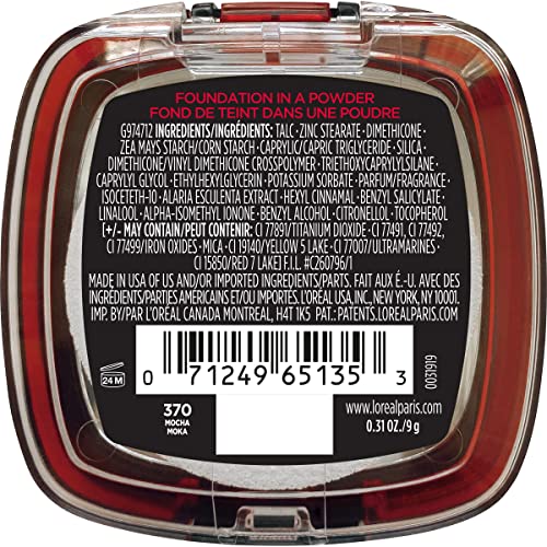 L'Oreal Paris Infallible Fresh Wear Foundation in a Powder, Mocha - 370, 0.31 oz