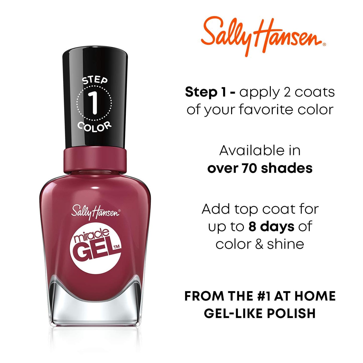 Sally Hansen Miracle Gel™, V-Amplified, Long Lasting, Purple Nail Polish