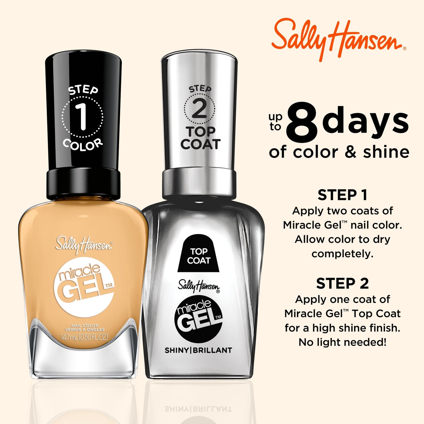 Sally Hansen Miracle Gel Nail Polish, 770 I Don't Desert You, 0.50 fl oz
