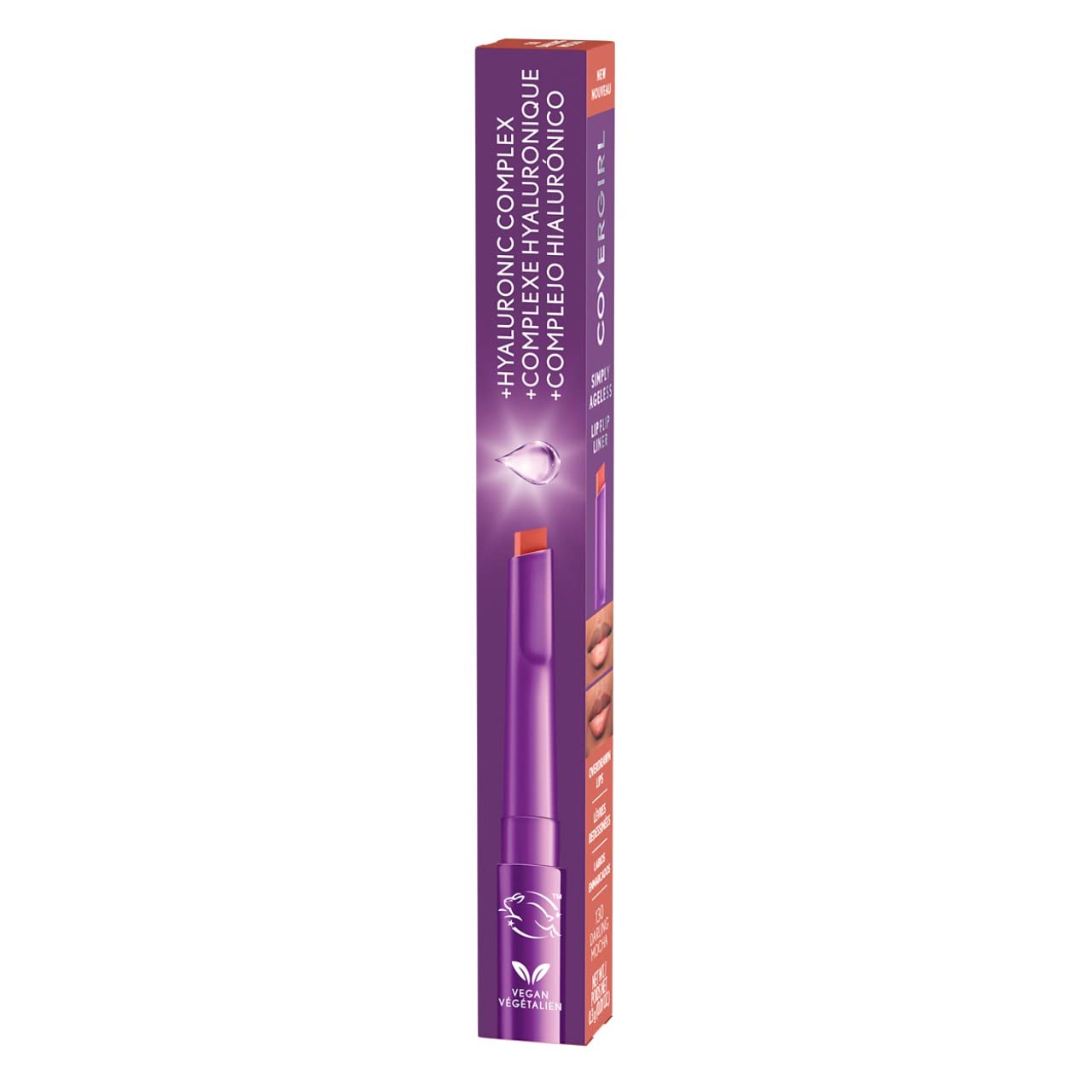 CoverGirl Simply Ageless Lip Flip Liner - Long Lasting Lip Liner - Darling Mocha