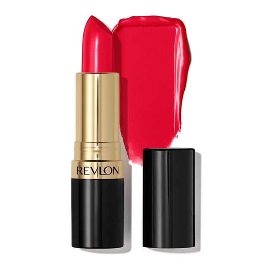 Lápiz labial Revlon Super Lustrous, fórmula cremosa para labios suaves y voluminosos, tacto hidratado, 435 Love That Pink, 0.15 oz
