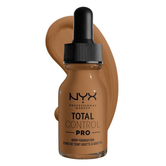 NYX Professional Makeup Total Control Pro Drop Foundation, Skin-true buildable coverage, clean vegan formula, Nutmeg