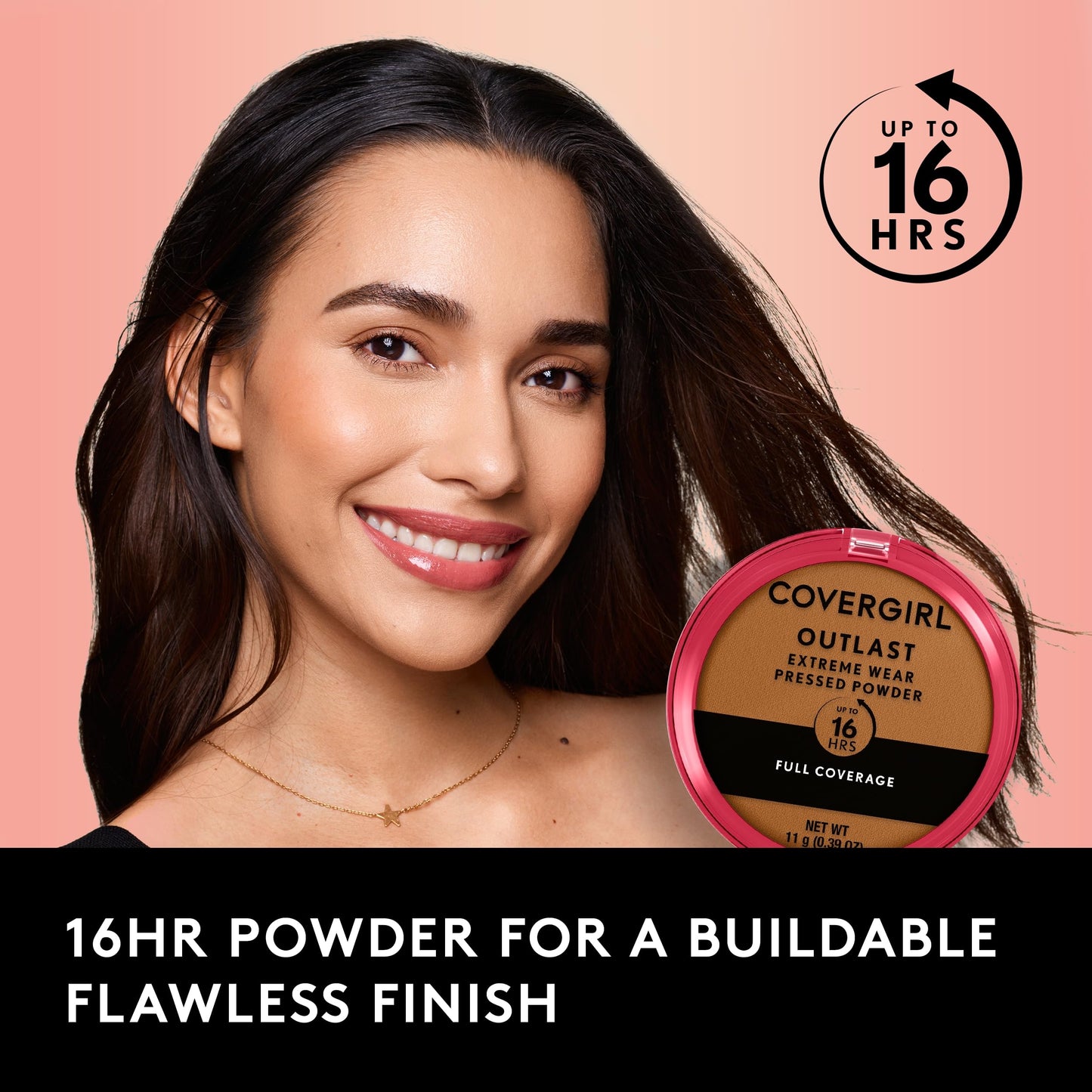 COVERGIRL Extreme Wear 16HR Pressed Powder - 870 Toasted Almond for Women - 0.39 Oz