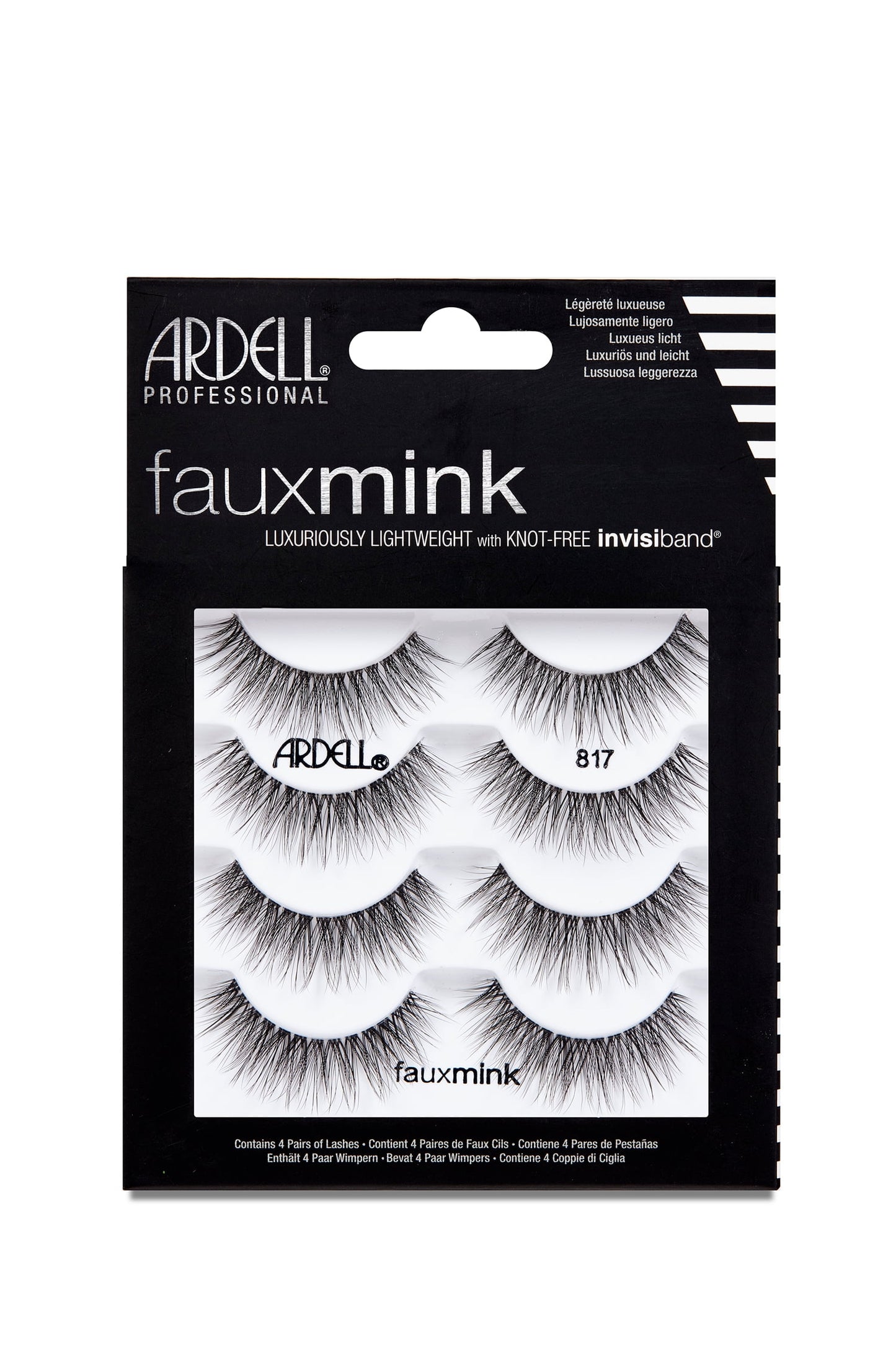 Ardell Faux Mink Wispies False Eyelashes, 817, 4 Pairs
