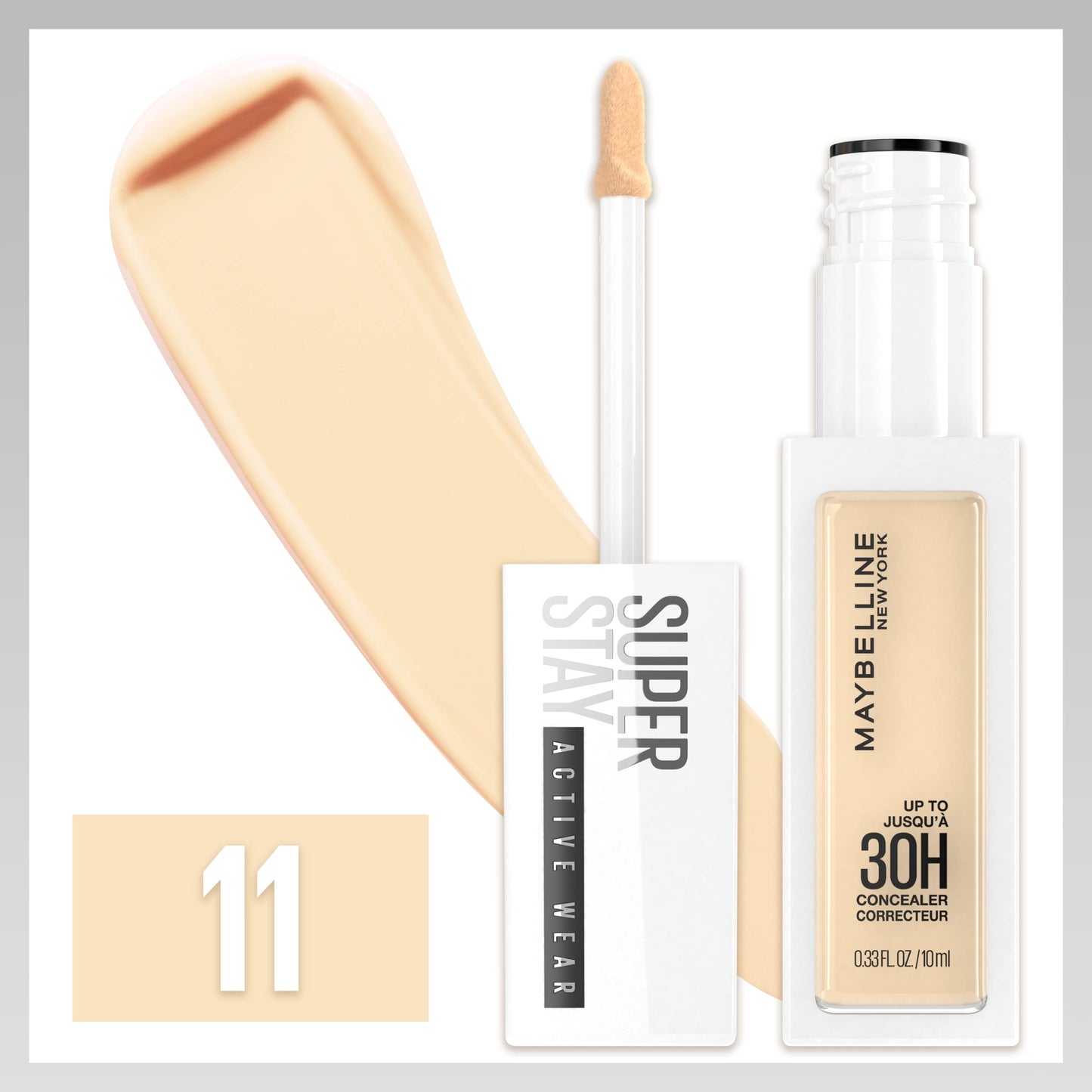 Maybelline Super Stay Longwear Liquid Concealer, Full Coverage, 11, 0.33 fl oz