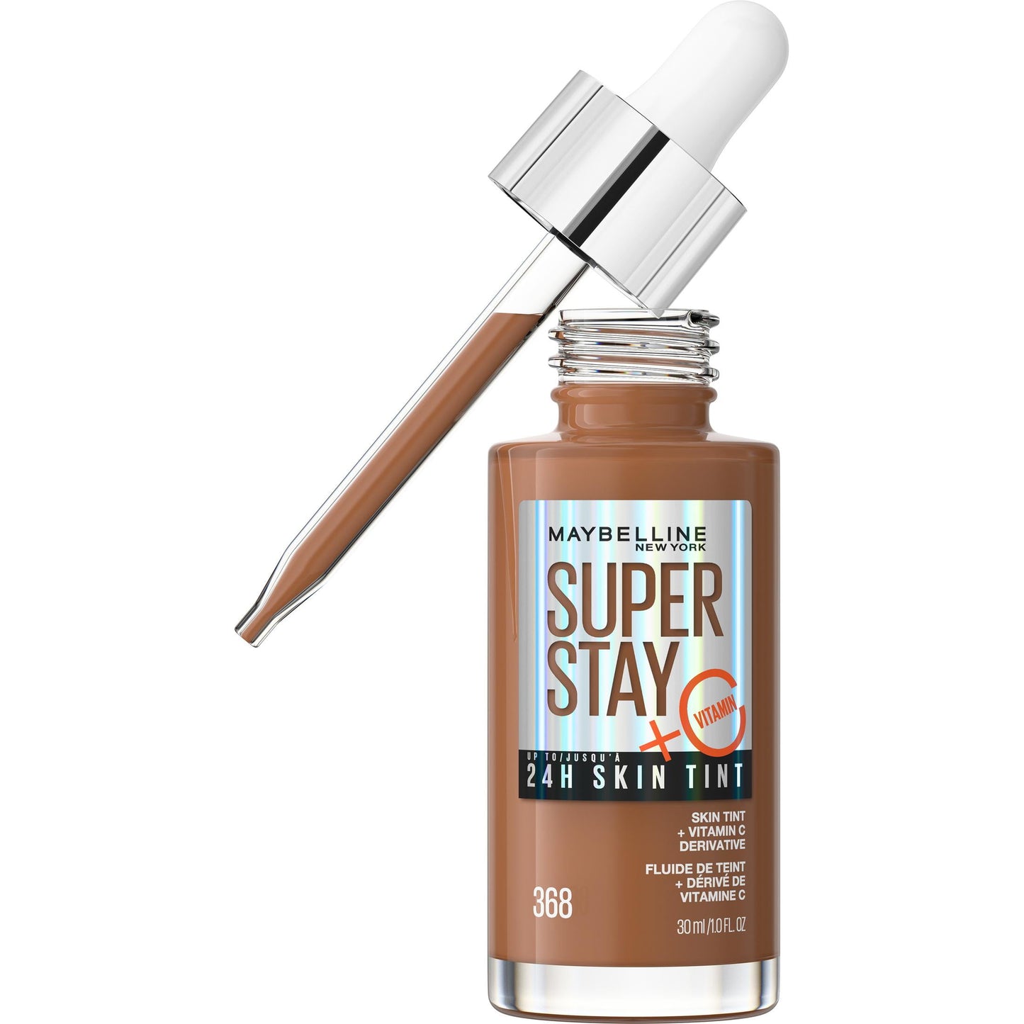 Maybelline Super Stay Super Stay Up to 24HR Skin Tint with Vitamin C, 368, 1 fl oz