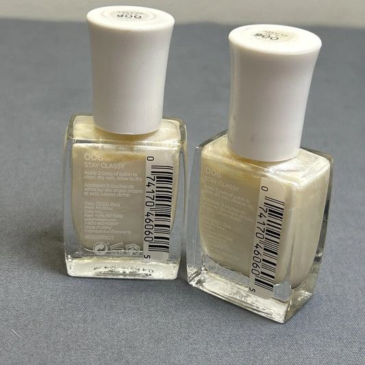 (2-pack) Sally Hansen Mega Strength Stay Classy 006 Nail Polish, Pearl White