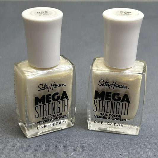 (2-pack) Sally Hansen Mega Strength Stay Classy 006 Nail Polish, Pearl White