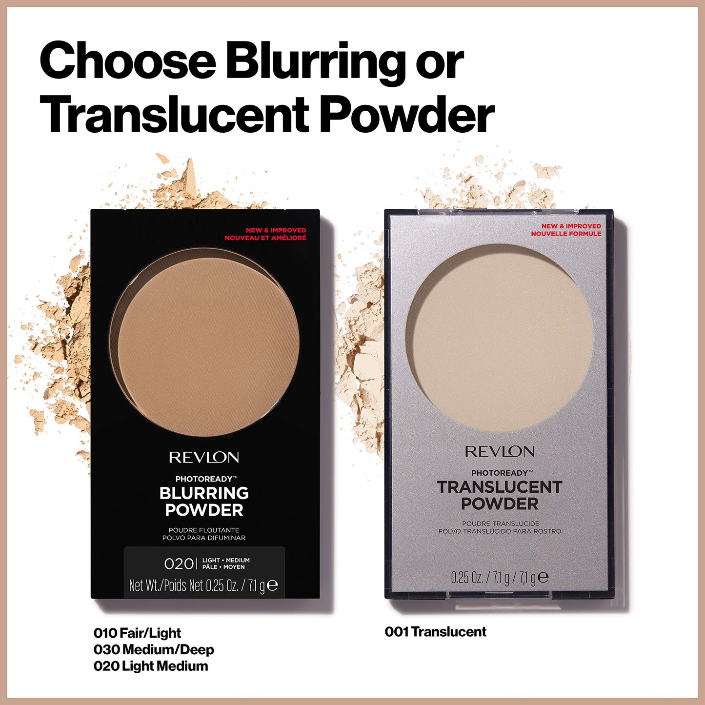 Revlon PhotoReady Blurring Face Powder Makeup, Longwear, Light-Medium Coverage with Flawless Finish, Shine & Oil-Free, 010 Fair Light, 0.25 oz